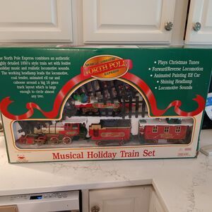Holiday Train Musical Animated North Pole Express 181 New Bright 1996 - Works!